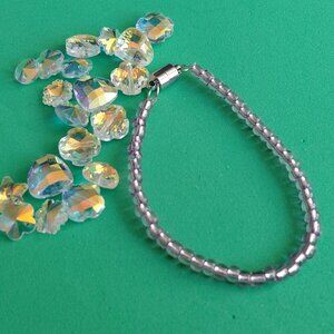 Spring Pastel Purple Bracelet Stretches with magnetic closure.